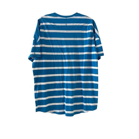 Good Man Brand Striped Cotton Pocket Tee Blue White Short Sleeve L casual - Picture 4 of 6